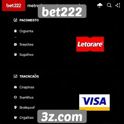Métodos de pagamento e transações no bet222